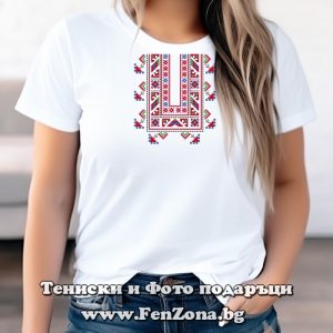 Дамска тениска с шевица пазва 07