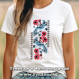 Дамска тениска с шевица 08