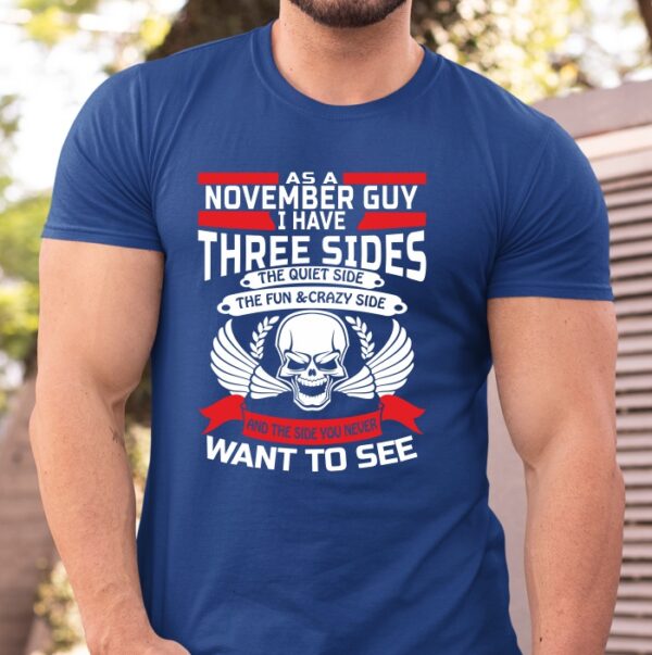 Мъжка тениска с надпис November guy - Three sides