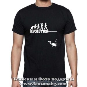 Мъжка тениска с надпис Evolution