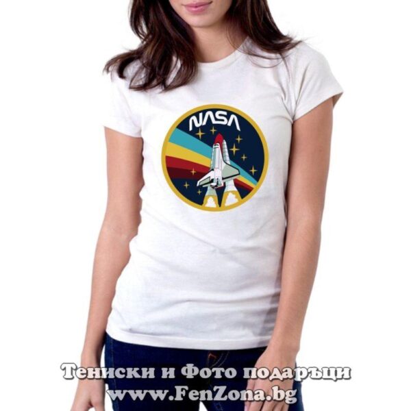 Дамска тениска с лого NASA 02