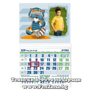 Детски календар със снимка в рамка Енот