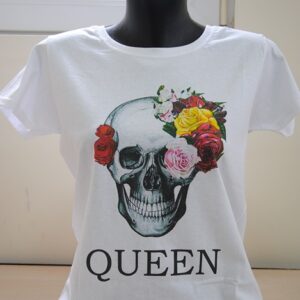 Дамска тениска с надпис Queen skull