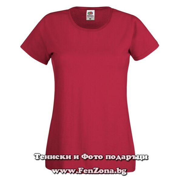 Дамска памучна тениска цвят бордо