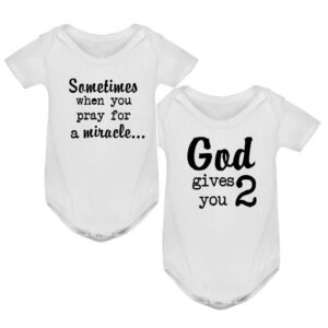 Бебешки бодита с надпис - God gives you 2