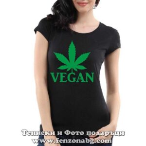 Дамска тениска с надпис VEGAN
