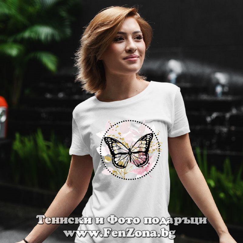 Дамска тениска с щампа Boho – Butterfly