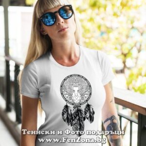 Дамска тениска с щампа Boho – Deer Dreamcatcher