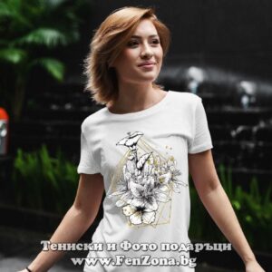 Дамска тениска с щампа Boho – Flowers 02