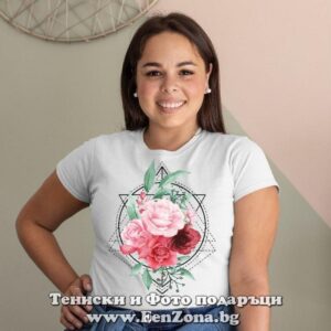 Дамска тениска с щампа Boho – Roses 02