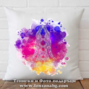 Декоративна възглавница с дизайн – Yoga art