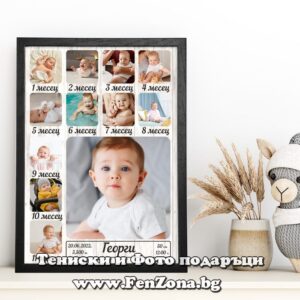 Фото рамка с дванадесет снимки бебешка визитка Модел 22-5