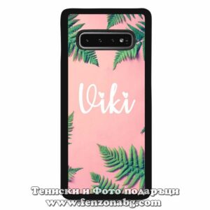 Кейс за телефон с име и цветя 01