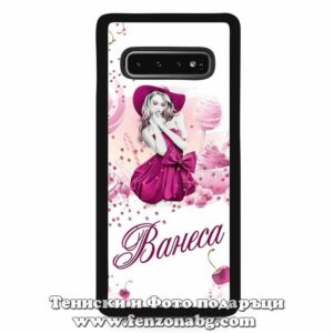 Кейс за телефон с име розов