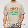 Мъжка тениска с надпис Eat, sleep, cook, repeat