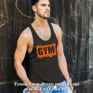 Фитнес потник с надпис GYM