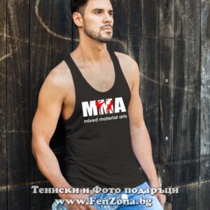 Фитнес потник с надпис MMA