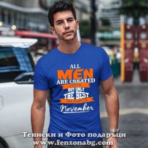 Мъжка тениска с надпис The best men are born in November - Image 2