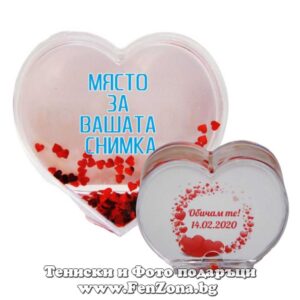 Преспапие със снимка и надпис на гърба – Обичам те! и дата