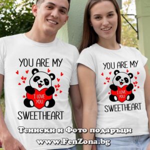 Тениски за двойки и влюбени – You arе my sweetheart - Image 2