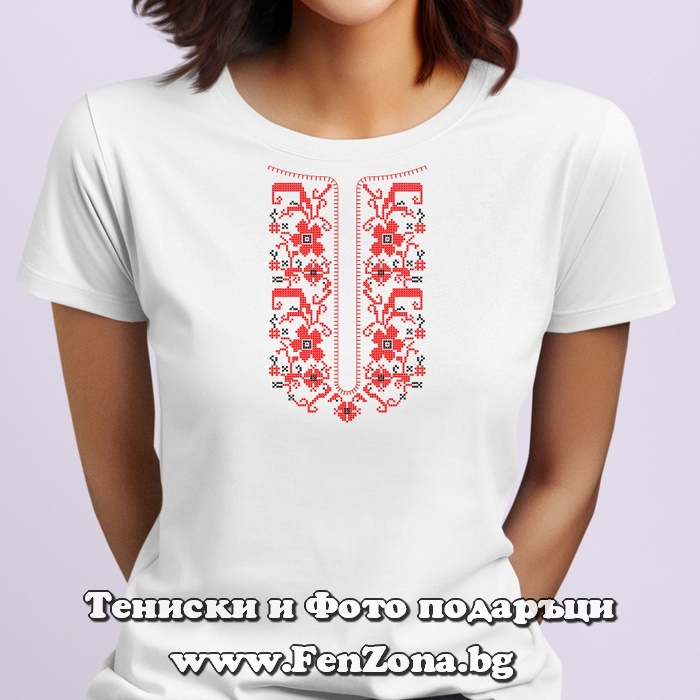 Дамска тениска с шевица 12 - орнаменти - Image 2